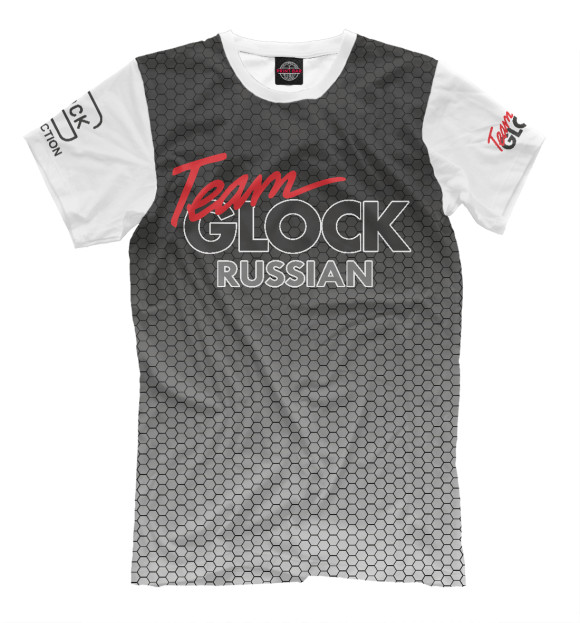Мужская футболка с изображением Practical Shooting (Glock Style) цвета Серый