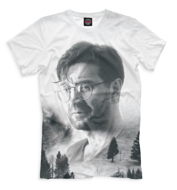 Мужская футболка с изображением Юрий Шевчук цвета Серый