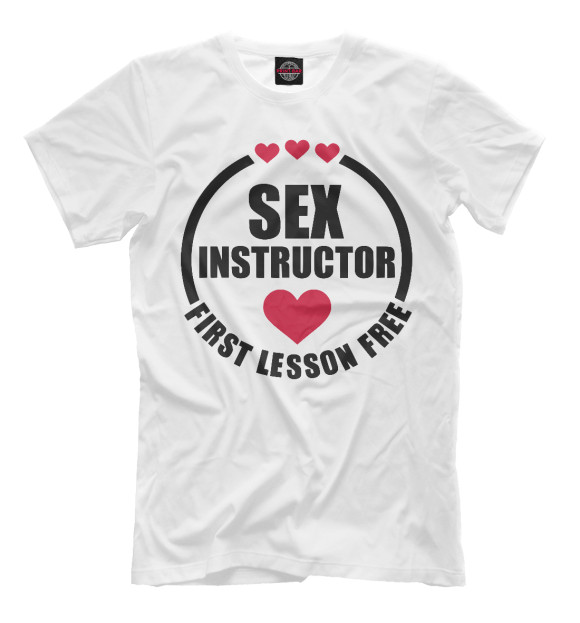 Мужская футболка с изображением SEX INSTRUCTOR цвета Белый