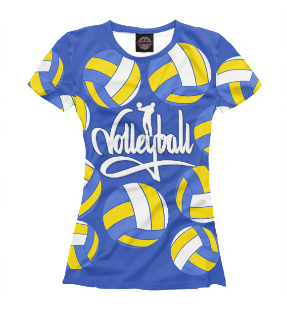 Футболка для девочек с изображением Volleyball цвета Белый