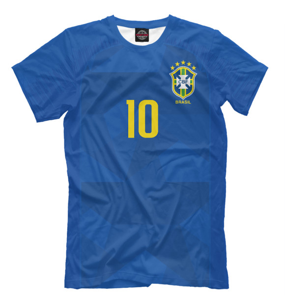 Мужская футболка с изображением Neymar World Cup 2018 цвета Грязно-голубой