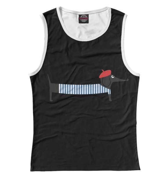 Майка для девочки с изображением Французская такса цвета Белый