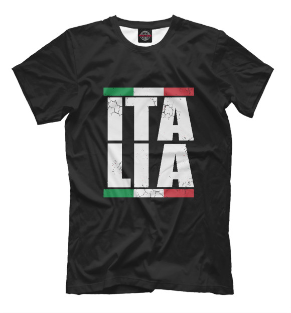 Мужская футболка с изображением Italia цвета Белый