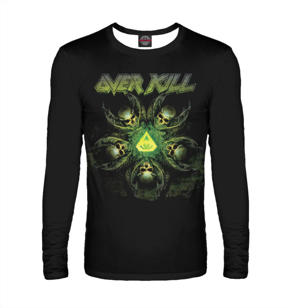Мужской лонгслив с изображением Overkill цвета Белый