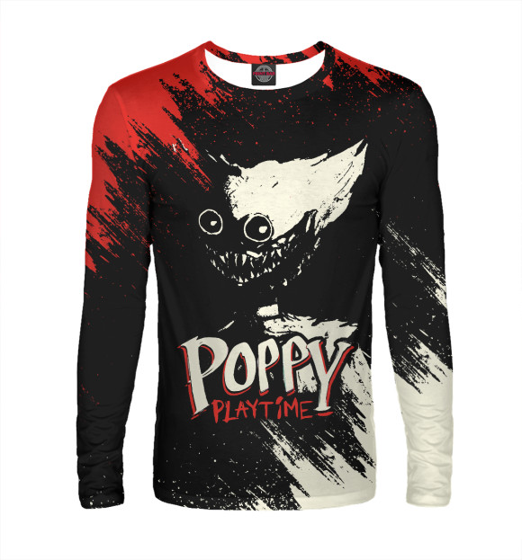 Мужской лонгслив с изображением Хагги Вагги тень цвета Белый