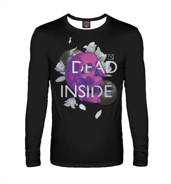 Мужской лонгслив с изображением Dead Inside цвета Белый