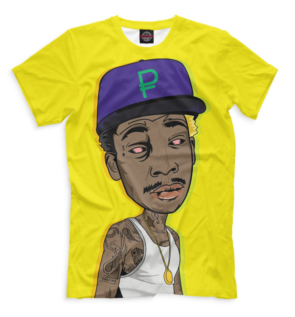 Мужская футболка с изображением Wiz Khalifa цвета Желтый