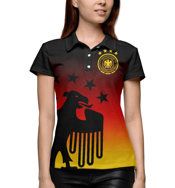 Женское поло с изображением Германия цвета Белый