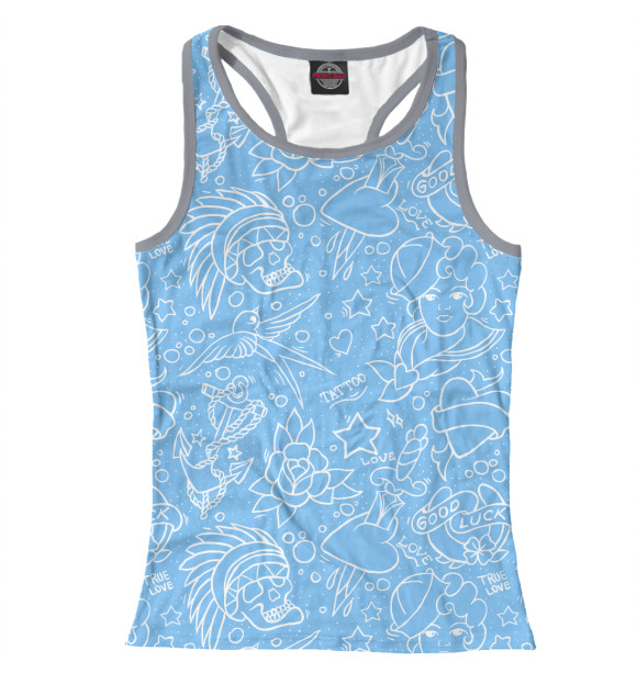 Женская майка-борцовка с изображением Стикеры цвета Белый