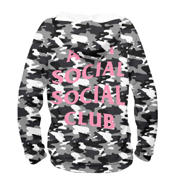 Женское худи с изображением ANTI SOCIAL SOCIAL CLUB цвета Белый
