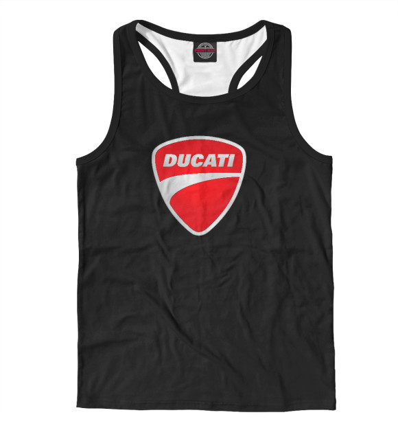 Мужская майка-борцовка с изображением Ducati цвета Белый