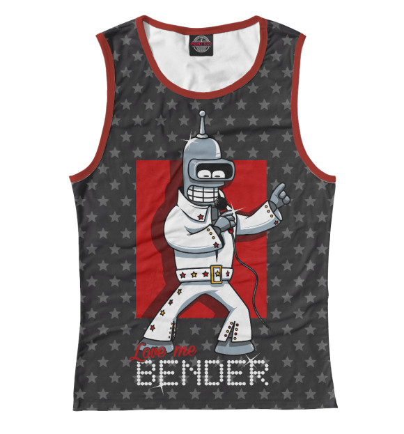 Майка для девочки с притом Bender Presley цвета Белый Майка для девочки с изображением Bender Presley цвета Белый