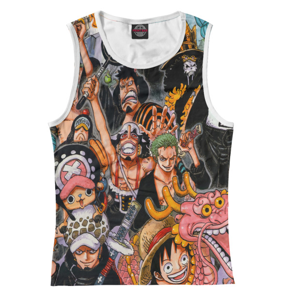 Майка для девочки с изображением One Piece цвета Белый