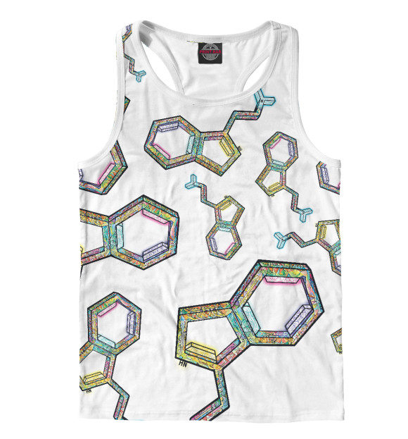 Мужская майка-борцовка с изображением Molecule цвета Белый