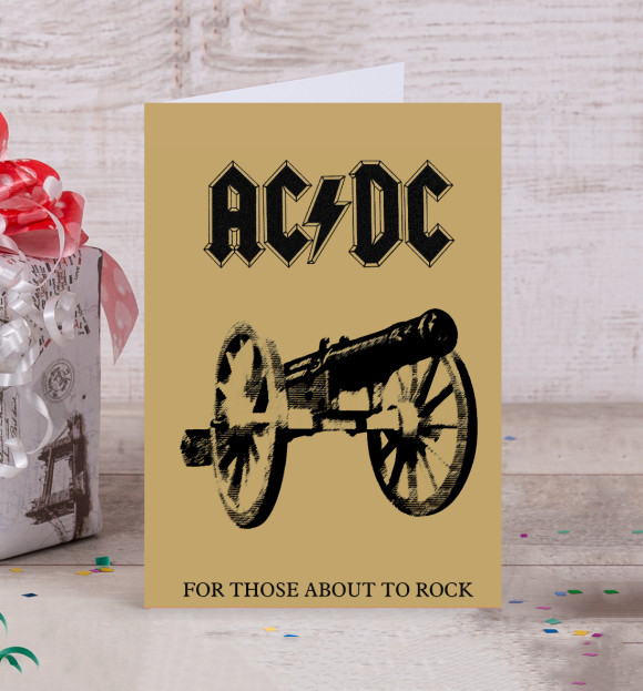 Открытка с изображением AC/DC цвета Белый