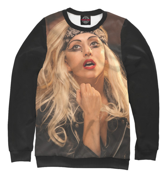 Женский свитшот с изображением Lady Gaga цвета Белый