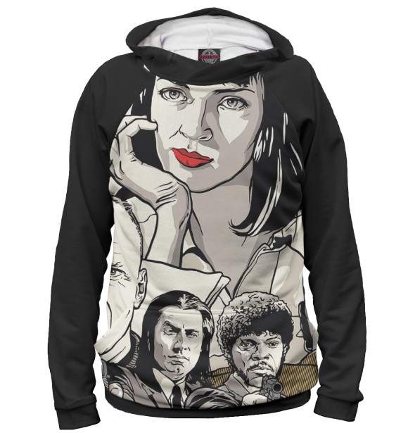 Женское худи с изображением Криминальное чтиво цвета Белый