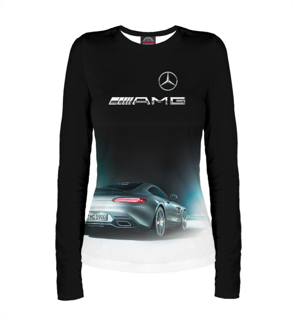 Женский лонгслив с изображением AMG цвета Белый