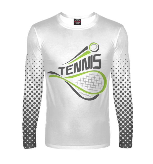 Мужской лонгслив с изображением Теннис цвета Белый
