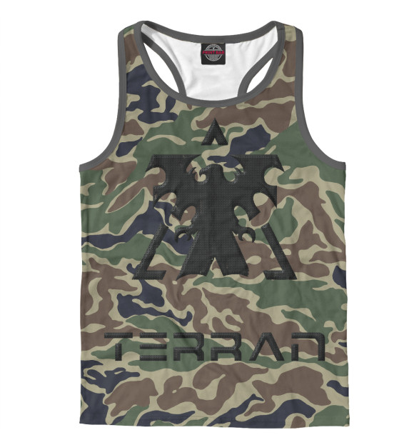 Мужская майка-борцовка с изображением Терран цвета Белый