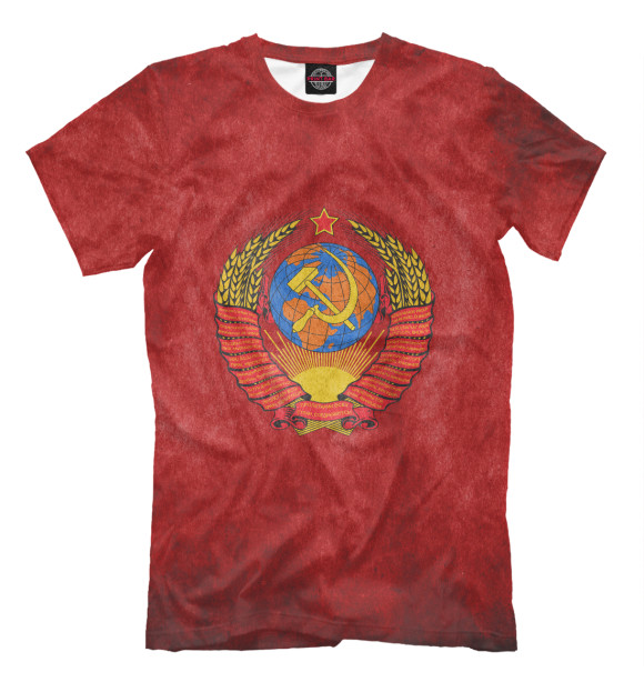 Мужская футболка с изображением Герб СССР цвета Светло-коричневый