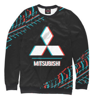Свитшот для девочек Значок Mitsubishi Glitch