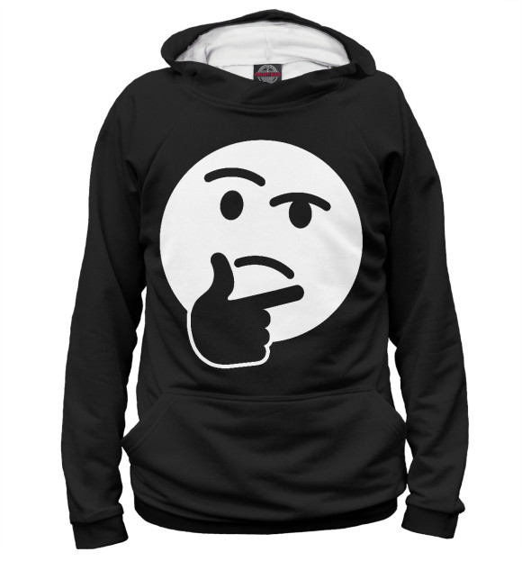 Мужское худи с изображением Хм... цвета Белый