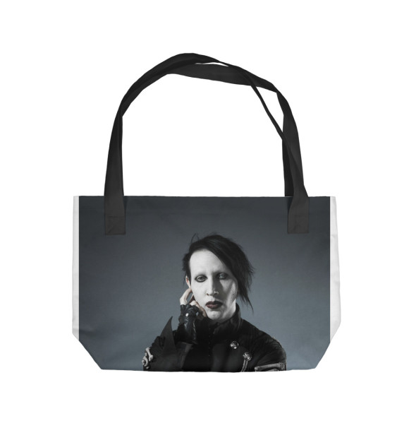 Пляжная сумка с изображением Marilyn Manson цвета 