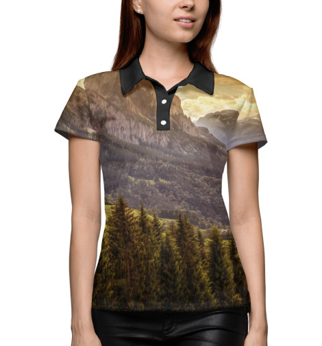 

Поло Print Bar, Белый, Mountain