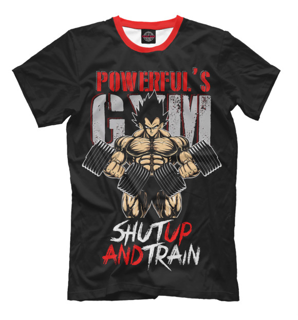 Мужская футболка с изображением Powerful Gym цвета Черный