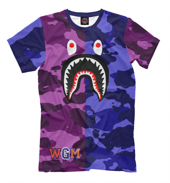 Мужская футболка с изображением BAPE цвета Молочно-белый