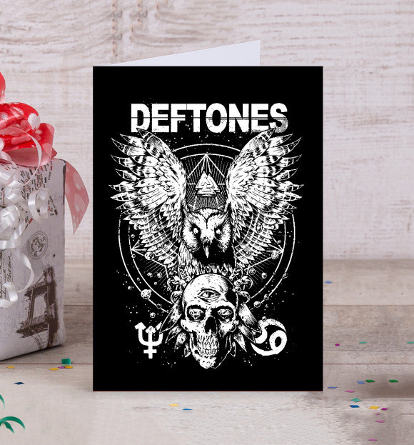 Открытка с изображением Deftones цвета Белый