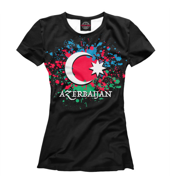 Женская футболка с изображением Azerbaijan цвета Белый