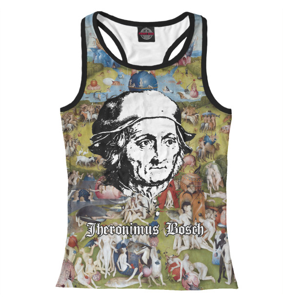 Женская майка-борцовка с изображением Иероним Босх цвета Белый