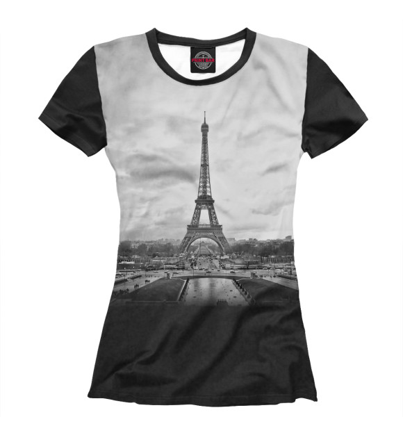 Женская футболка с изображением Эйфелева башня цвета Белый