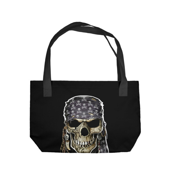 Пляжная сумка с изображением Пиратский череп цвета 