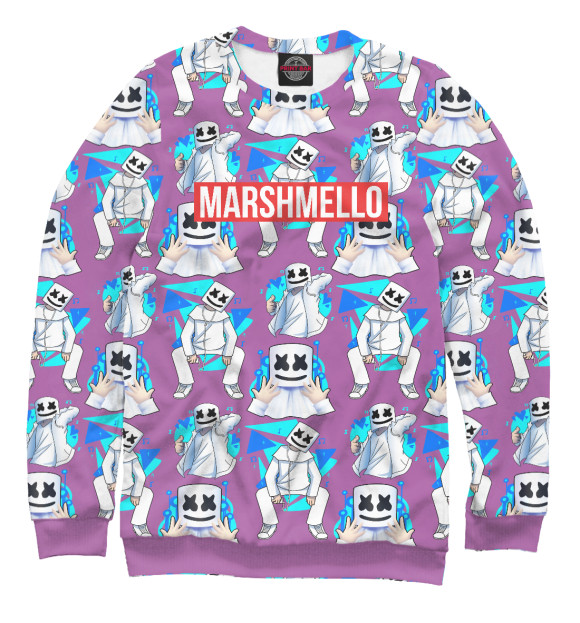 Свитшот для девочек с изображением Marshmello цвета Белый