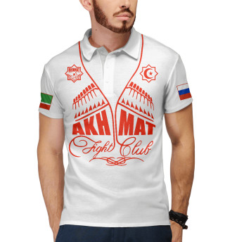 Мужское поло Fight Club Akhmat White