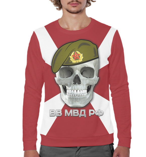 Мужской свитшот с изображением ВВ МВД РФ цвета Белый