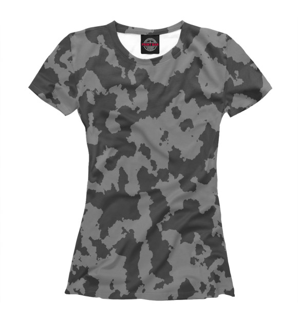 Женская футболка с изображением Серый Камуфляж цвета Белый