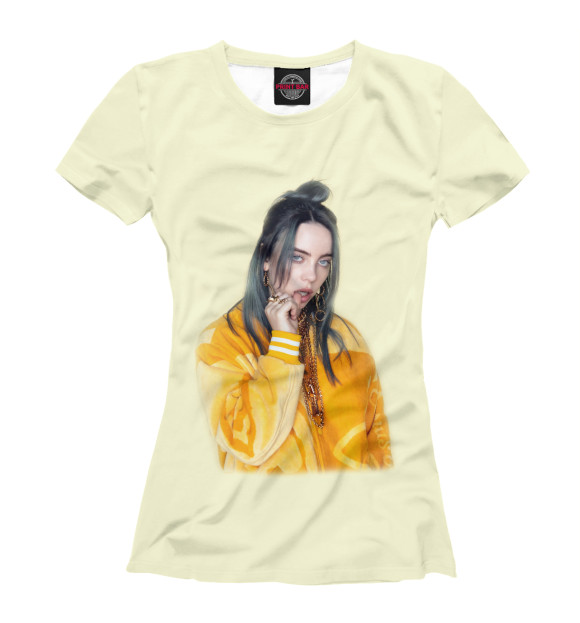 Футболка для девочек с изображением Billie Eilish цвета Белый