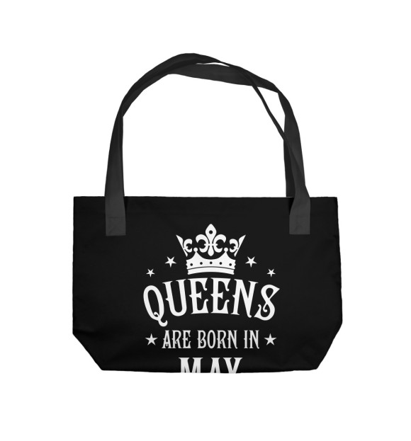 Пляжная сумка с изображением Королевы рождаются в мае цвета 