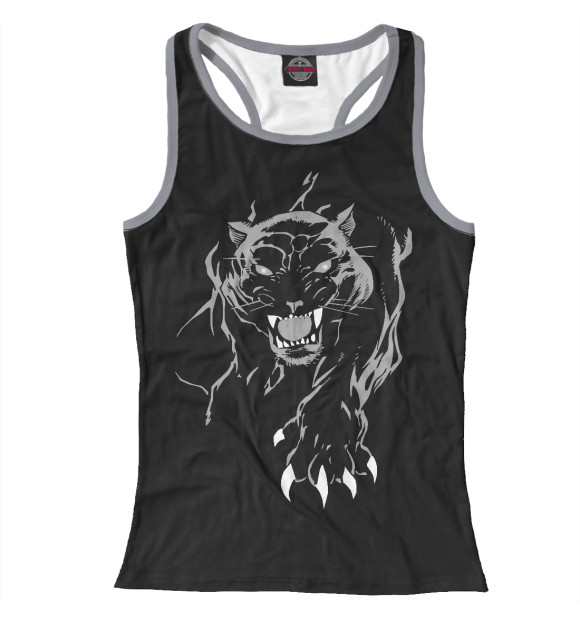 Женская майка-борцовка с изображением Panther цвета Белый