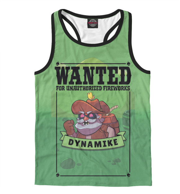 Мужская майка-борцовка с изображением Dynamike цвета Белый