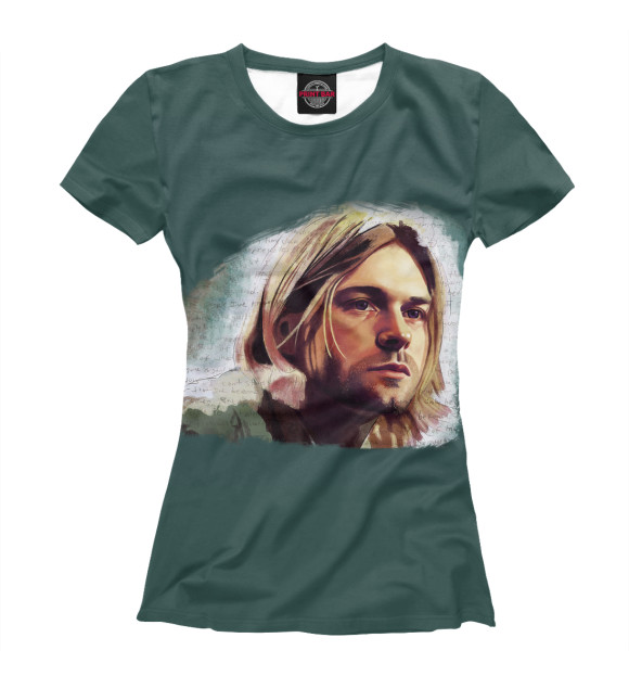 Женская футболка с изображением Kurt Cobain цвета Белый