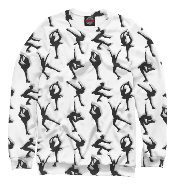 Мужской свитшот с изображением Стильные фигуристки - спортивные танцы цвета Белый