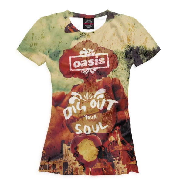 Женская футболка с изображением Oasis цвета Белый