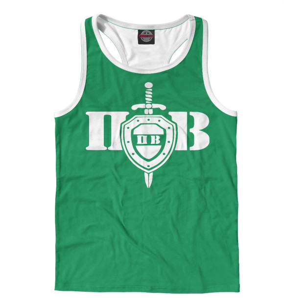 Мужская майка-борцовка с изображением Пограничные войска цвета Белый