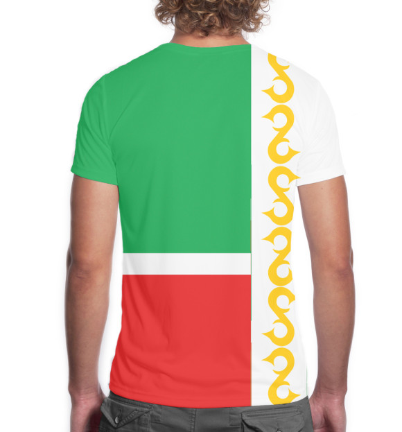 Мужская футболка с изображением Чечня цвета Белый