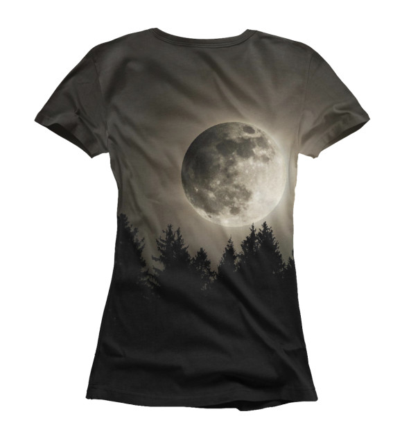 Женская футболка с изображением Луна цвета Белый
